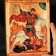 Икона авторская " Георгий Победоносец" — фотография 1