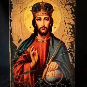 Икона под старину "Христос Вседержитель" — фотография 1