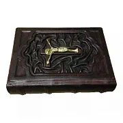 Библия с распятием — книга в кожаном переплёте — фотография 5