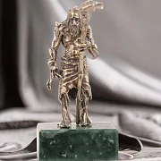 Бронзовый «Леший» на змеевике — статуэтка, 32×24×43 мм — фотография 1