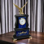 Часы «Орёл» с лазуритом и долеритом, 155×70×290 мм — фотография 1