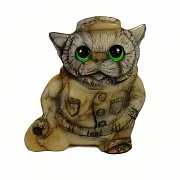 Подарочная скульптура «Кот с мешком» из камня — фотография 3