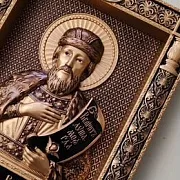 Резная Икона Владислав Сербский — фотография 3