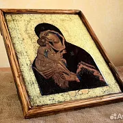 Икона деревянная "Богоматерь Донская" — фотография 7