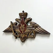Резной герб ВС РФ из бука, 40×63 см — фотография 3