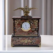 Каминные часы «Двуглавый Орёл» с креноидом и долеритом — фотография 1