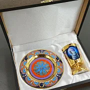 Набор «Волк» с бокалом и блюдом. Златоуст — фотография 2
